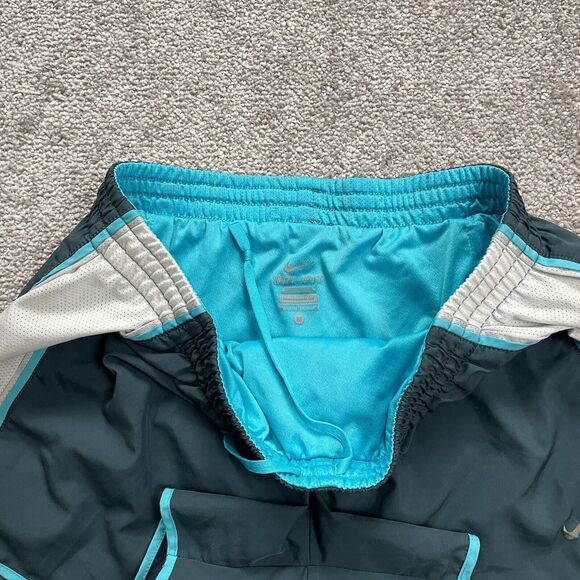 Nike Dri-Fit Active Shorts Women Medium Blue Elastic Waist Athletic Running 30x4 - Picture 10 of 14